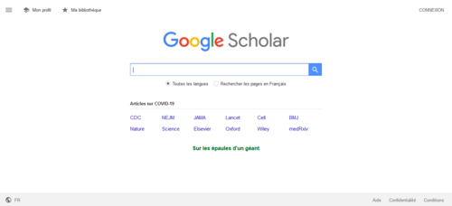 Couverture de Google Scholar