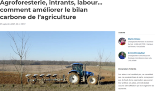 Couverture de Agroforesterie, intrants, labour… comment améliorer le bilan carbone de l’agriculture