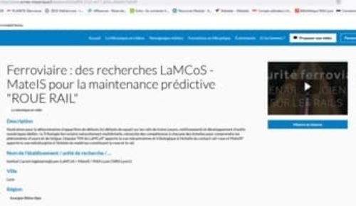 Couverture de Ferroviaire : des recherches LaMCoS - MateIS pour la maintenance prédictive "ROUE RAIL"