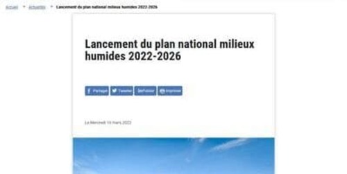 Couverture de Plan national milieux humides 2022-2026