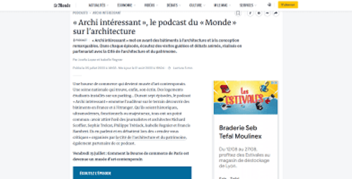 Couverture de « Archi intéressant », le podcast du « Monde » sur l’architecture