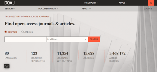 Couverture de DOAJ - Directory of Open Access Journals