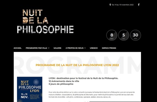 Couverture de Festival Nuit de la philosophie - du 14 au 19 novembre 2022