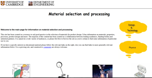 Couverture de Material Selection and Processing