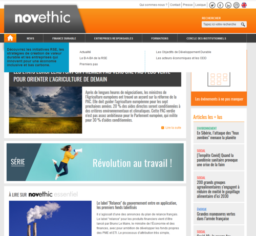 Couverture de Novethic : L’actualité l'économie et la finance responsable