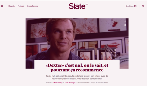 Couverture de Slate.fr : Culture, politique, économie, tech, sciences, santé