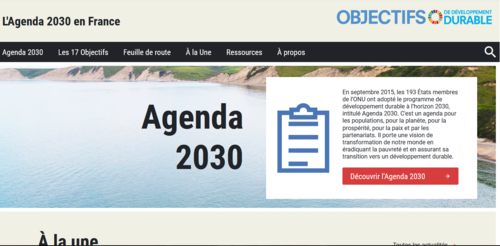 Couverture de Agenda 2030 - Site des ODD