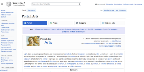 Couverture de Arts — Wikipédia