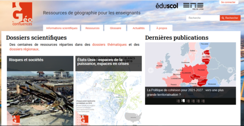 Couverture de Géoconfluences : Ressources de géographie pour les enseignants