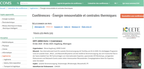 Couverture de Conférences - Energie renouvelable et centrales thermiques
