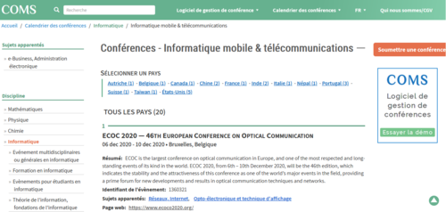 Couverture de Conférences - Informatique mobile & télécommunications