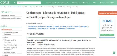 Couverture de Conférences - Réseaux de neurones et intelligence artificielle, apprentissage automatique