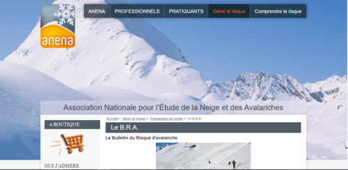 Couverture de Le Bulletin du Risque d'avalanche - Anena