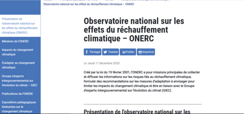 Couverture de ONERC : Observatoire national sur les effets du réchauffement climatique – ONERC