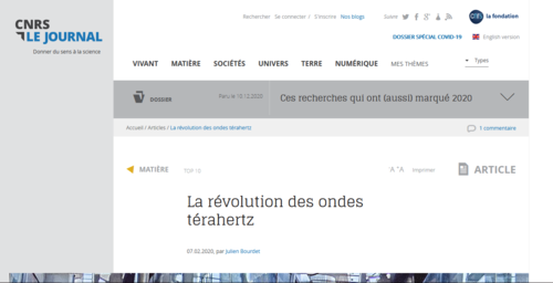 Couverture de La révolution des ondes térahertz - CNRS Le journal