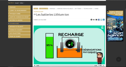 Couverture de Les batteries Lithium-ion
