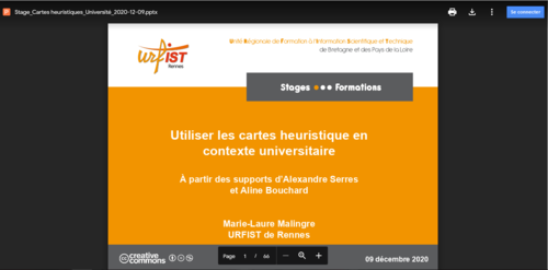 Couverture de Utiliser les cartes heuristiques en contexte universitaire : Stage URFSIT Rennes, 9 décembre 2020