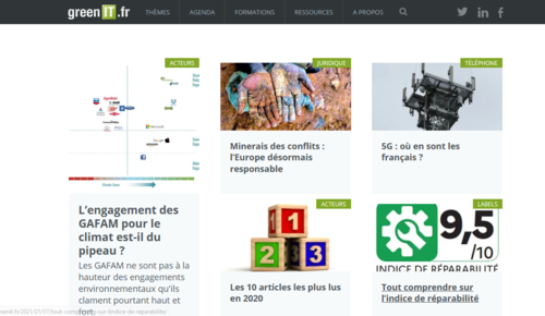 Couverture de GreenIT.fr : la communauté des acteurs de la sobriété numérique et du numérique responsable (Green IT, low-tech numérique, écoconception web et de service numérique, etc.)