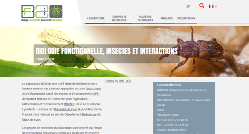 Couverture de Biologie Fonctionnelle, Insectes et Interactions : BF2i