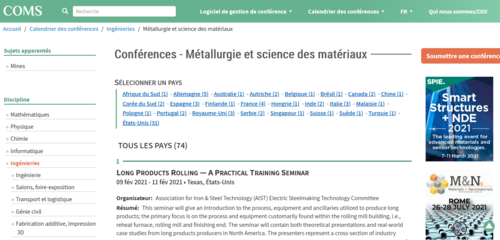 Couverture de Conférences - Métallurgie et science des matériaux