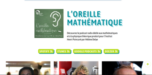 Couverture de L'oreille mathématique : les podcasts de la maison Poincaré