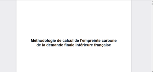 Couverture de Méthodologie de calcul de l'empreinte carbone à la demande finale intérieur française