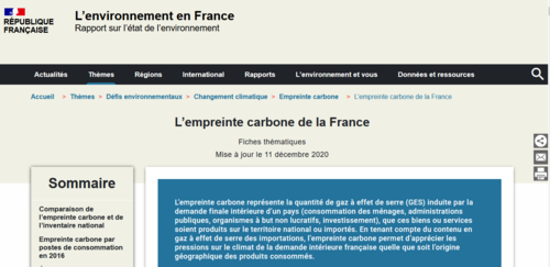 Couverture de L’empreinte carbone de la France - L'environnement en France