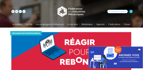 Couverture de FIM, le site de la Fédération des Industries Mécaniques