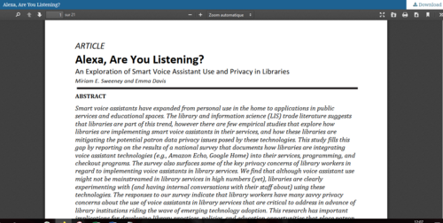 Couverture de Alexa, Are You Listening? : An Exploration of Smart Voice Assistant Use and Privacy in Libraries