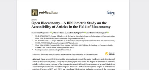 Couverture de Open Bioeconomy—A Bibliometric Study on the Accessibility of Articles in the Field of Bioeconomy