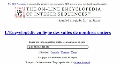 Couverture de OEIS : On-line Encyclopedia of Integer Sequences