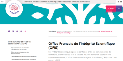 Couverture de Office Français de l’Intégrité Scientifique (OFIS)