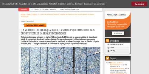 Couverture de FabBrick, la startup qui transforme nos déchets textiles en briques écologiques
