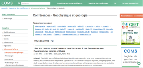Couverture de Conférences - Géophysique et géologie