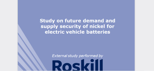 Couverture de Study on future demand and supply security of nickel for electric vehicle batteries