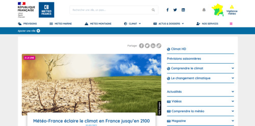 Couverture de Météo-France éclaire le climat en France jusqu’en 2100